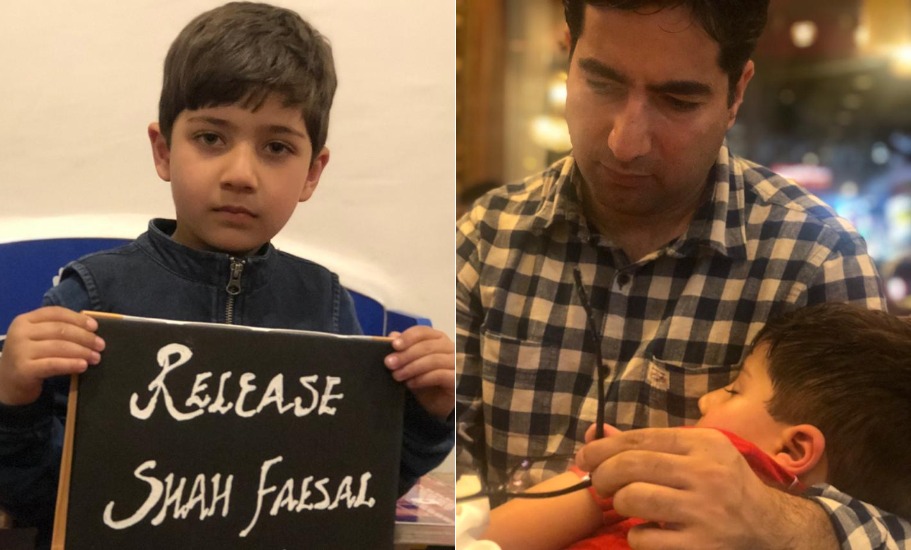 Jami Faesal son of Shah Faesal appealed to release his father after he got detained at Delhi airport,from Internet. 